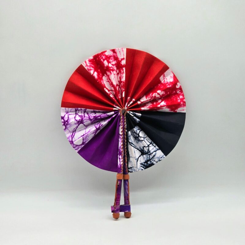 Waxprint & Leather Handfan