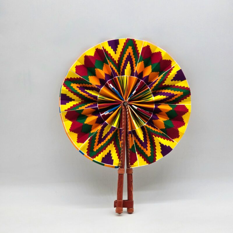 Waxprint & Leather Handfan