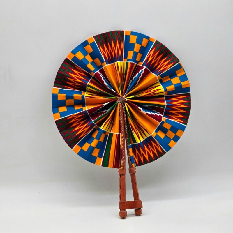 Waxprint & Leather Handfan