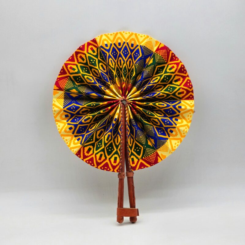 Waxprint & Leather Handfan