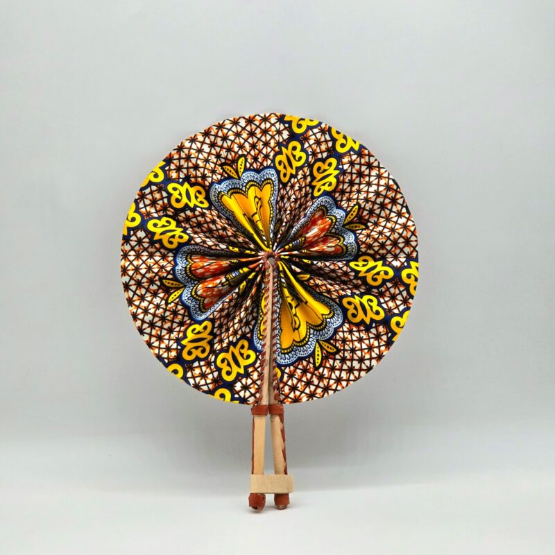 Waxprint & Leather Handfan
