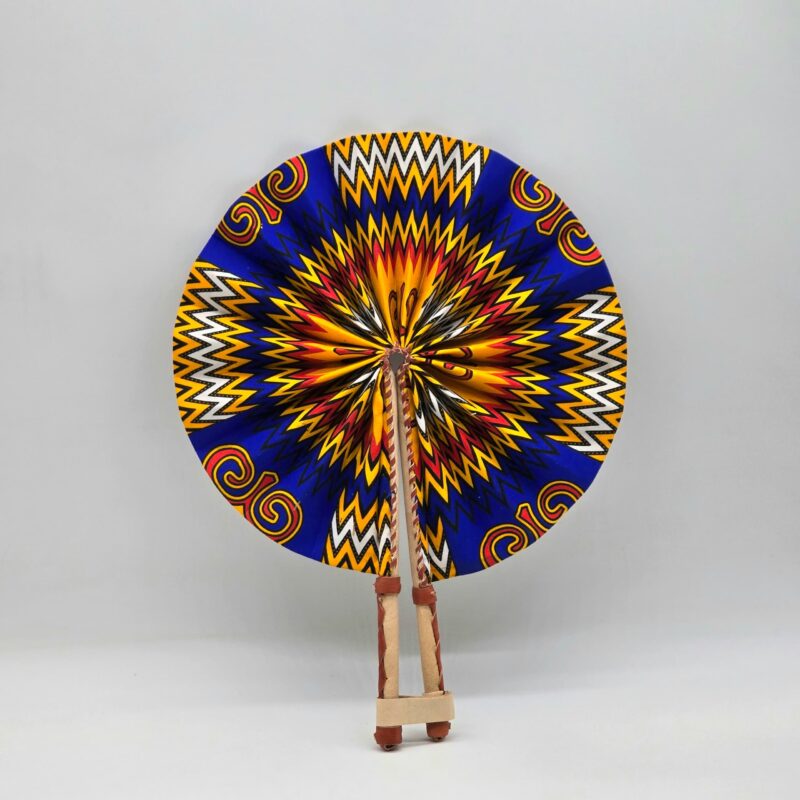 Waxprint & Leather Handfan