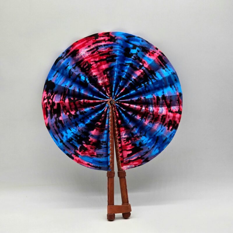 Waxprint & Leather Handfan