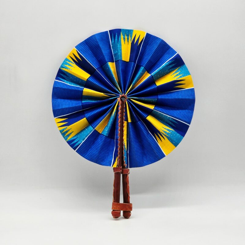 Waxprint & Leather Handfan