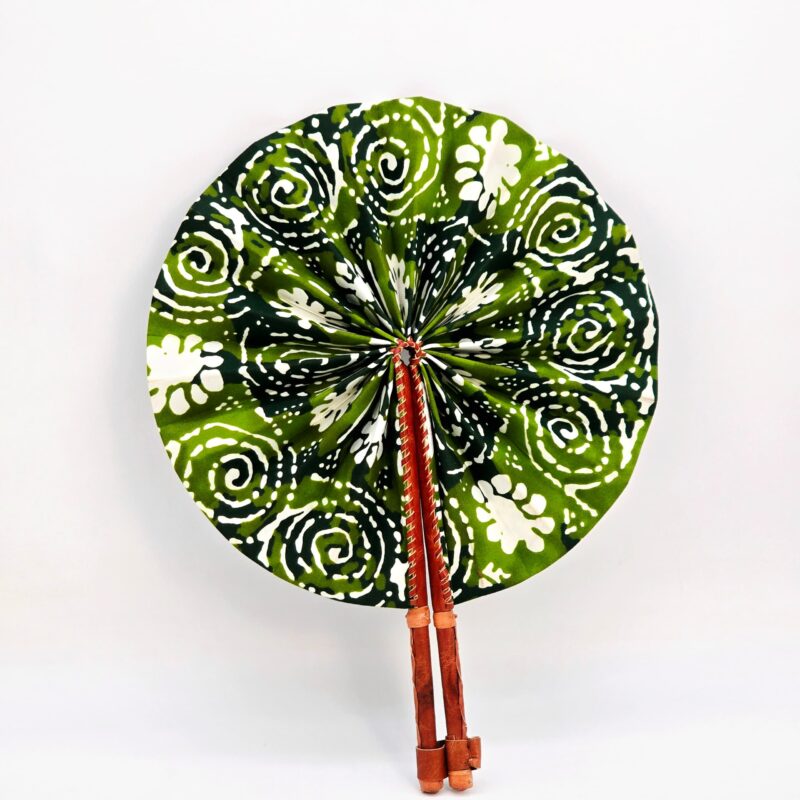 Waxprint & Leather Handfan