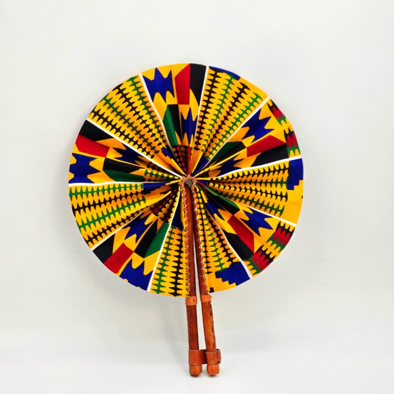 Waxprint & Leather Handfan
