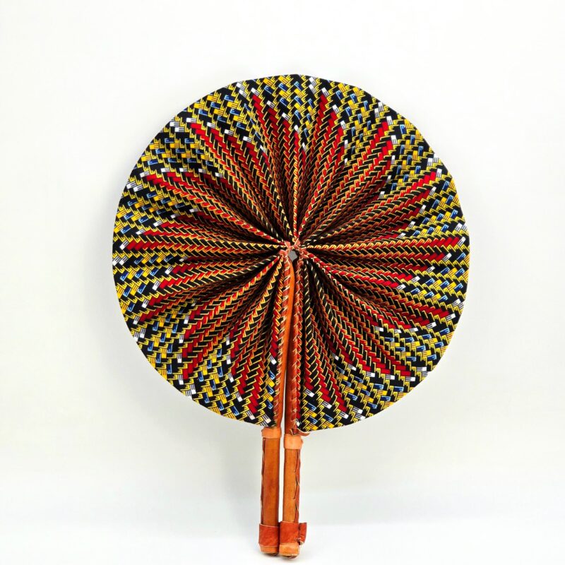 Waxprint & Leather Handfan