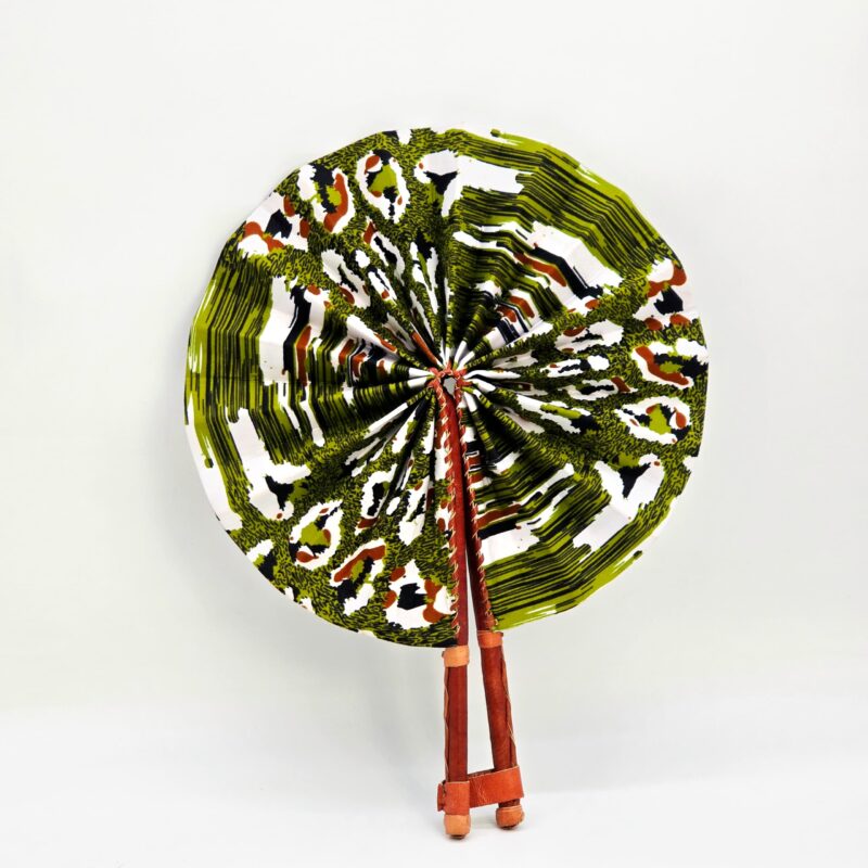 Waxprint &Leather Handfan