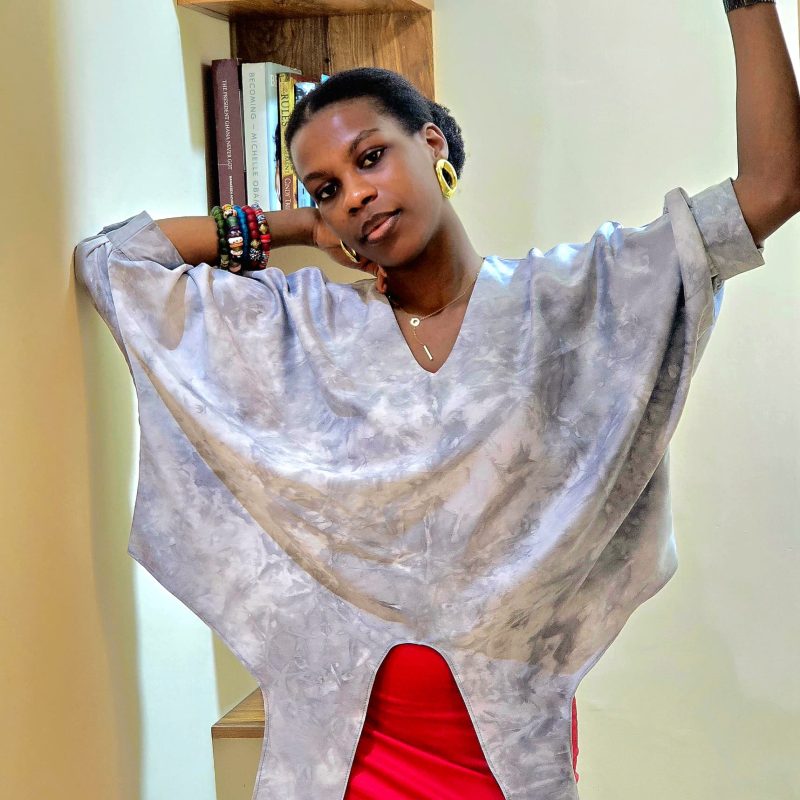 Silk Tye-Dye Front Tie Top