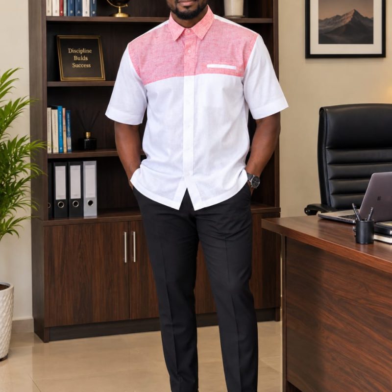 Colorblock Linen Men's Shirt